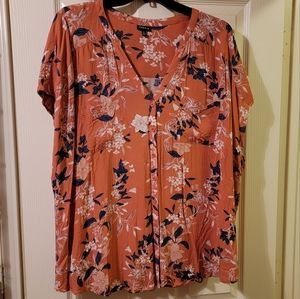 TORRID Rust Floral Dolman Blouse